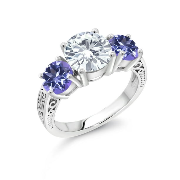 1.60 ct Round Cut Created Blue Topaz & White CZ Wedding Band Engagement Bridal Ring Set 925 Sterling Silver Plated 1.60 ct Round Cut Created Blue Topaz & White CZ Wedding Band Engagement Bridal Ring Set 925 Sterling Silver Plated